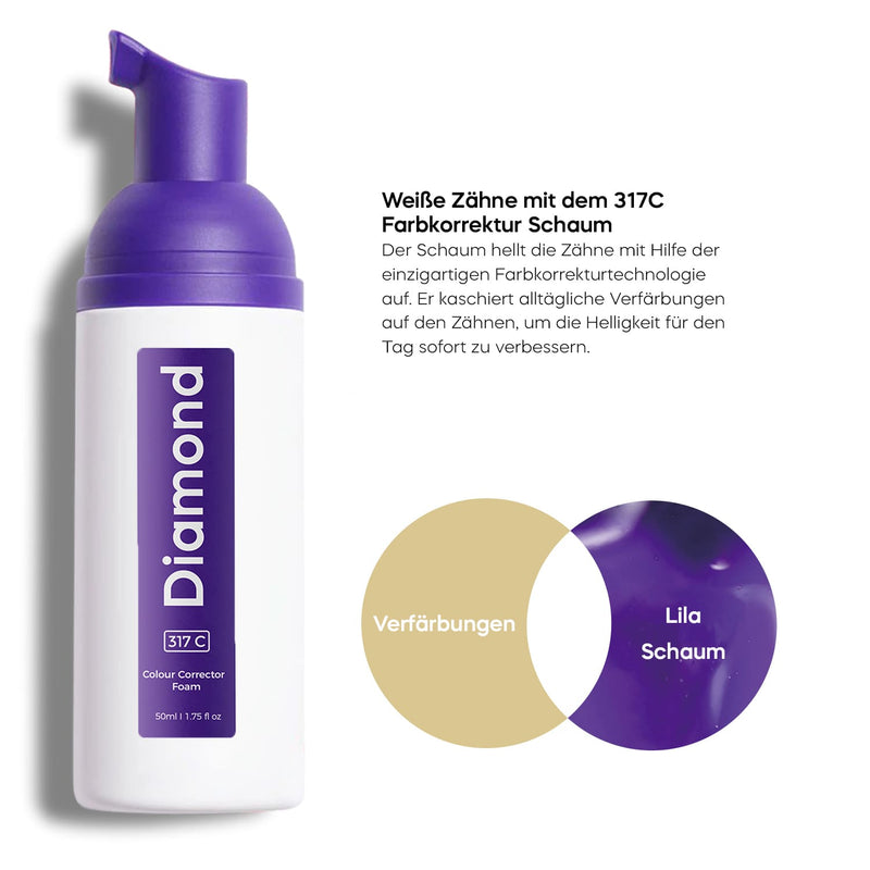 Anwendung vom Diamond Smile Zahnbleaching Farbkorrektur Schaum