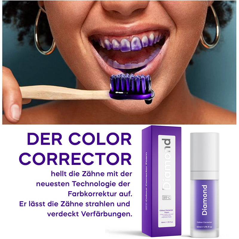 Lila Zahnbleaching Diamond Smile Farbkorrektur Serum - Anwendung und Erklärung für zu Hause