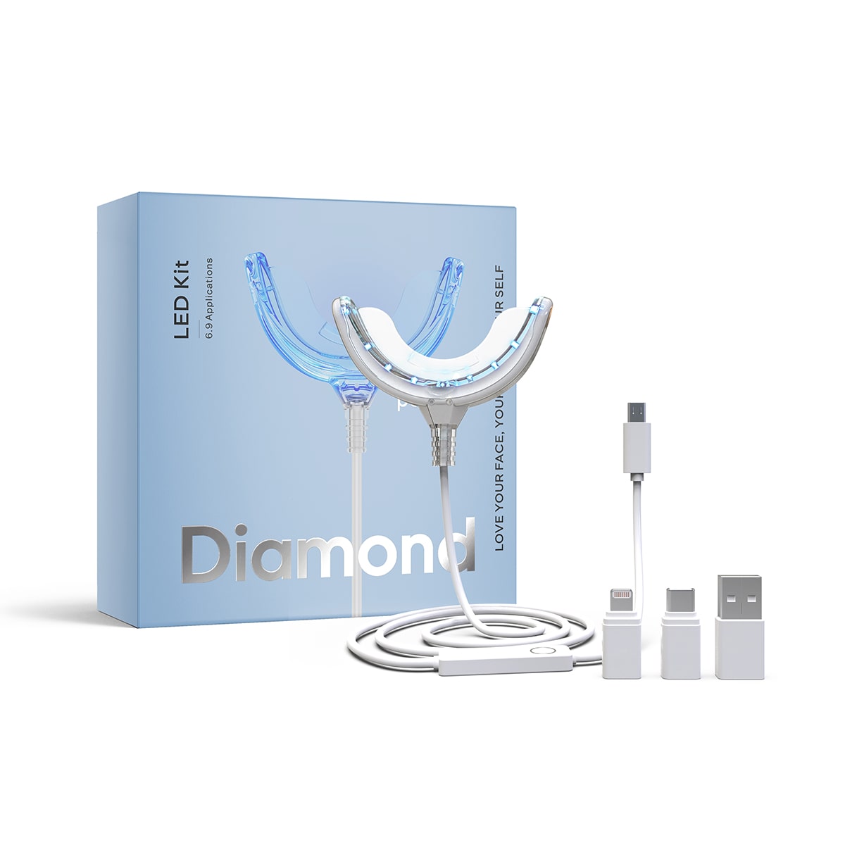 Diamond Smile Power+ Phone Bleaching Mundstück LED Schiene 