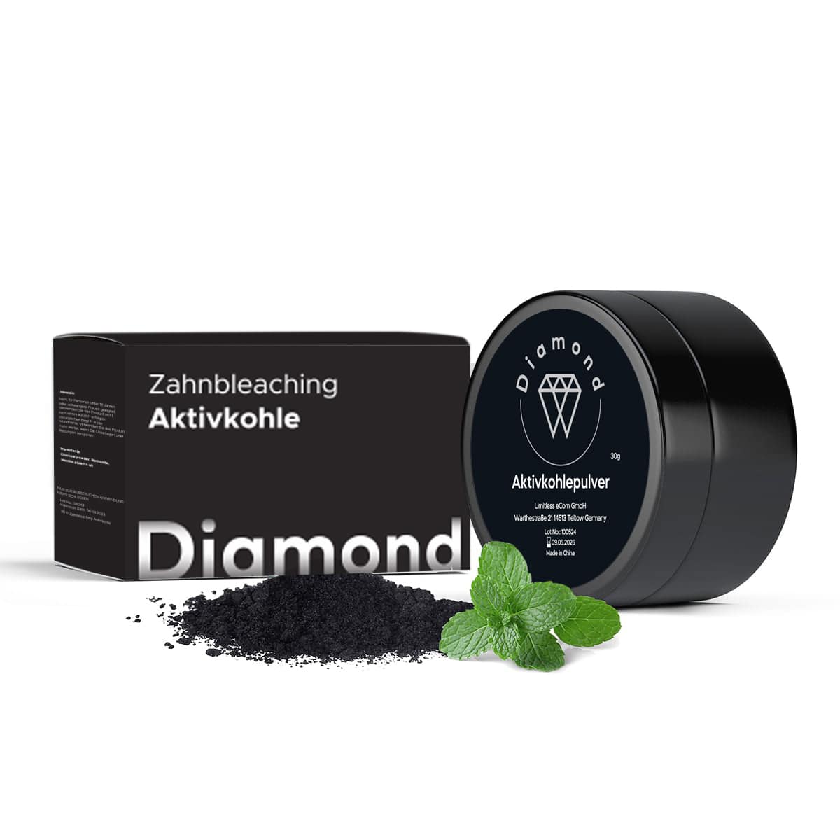 Diamond Smile Zahnbleaching Aktivkohlepulver