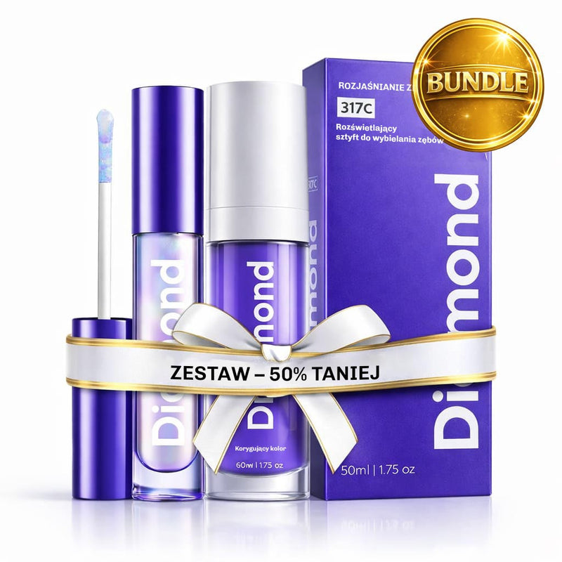 Zbliżenie błyszczącego żelu na aplikatorze sztyftu Diamond Smile Bleaching Glow Stick